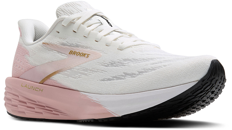 Brooks Launch 11 Road Running Shoes - Womens, White/Gold/Pink, 9, 1B, 1204391B164.090