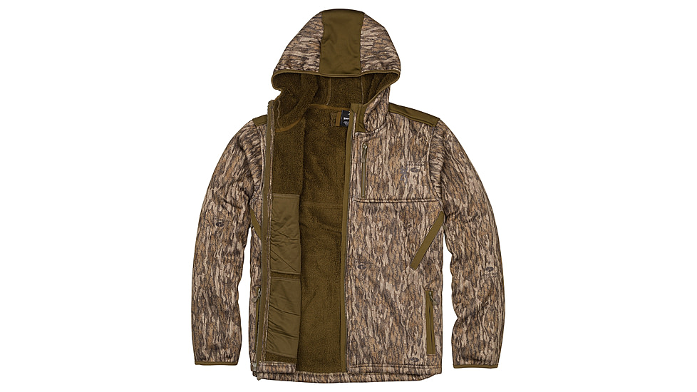 Browning High Pile Hooded Jacket - Mens, Mossy Oak Bottomland, 2XL, 3045461905