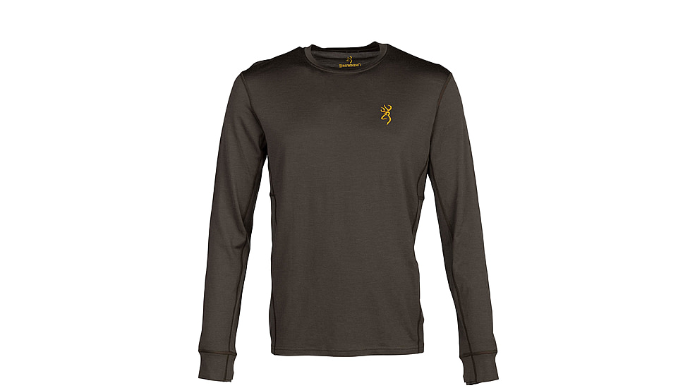 Browning Merino Crew Long Sleeve Baselayer Shirt - Mens, Extra Large, Major Brown, 3010949804