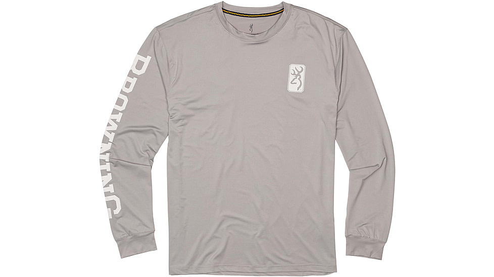 Browning Shirt Sun Long Sleeve Lt - Mens, Light Grey, M, 3010594902