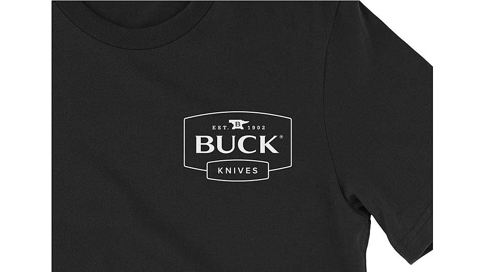 Buck Knives Logo T-Shirts - Men's, Black, Large, Cotton, 13582