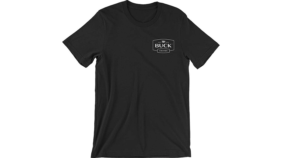 Buck Knives Logo T-Shirts - Men's, Black, Large, Cotton, 13582