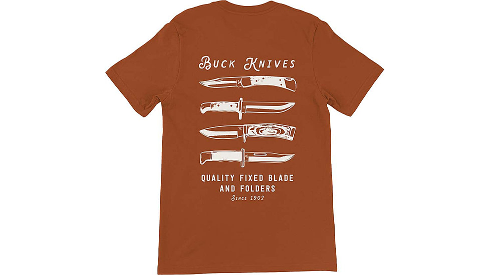 Buck Knives Quality Blades T-Shirt - Men's, Copper, Large, Cotton, 13378