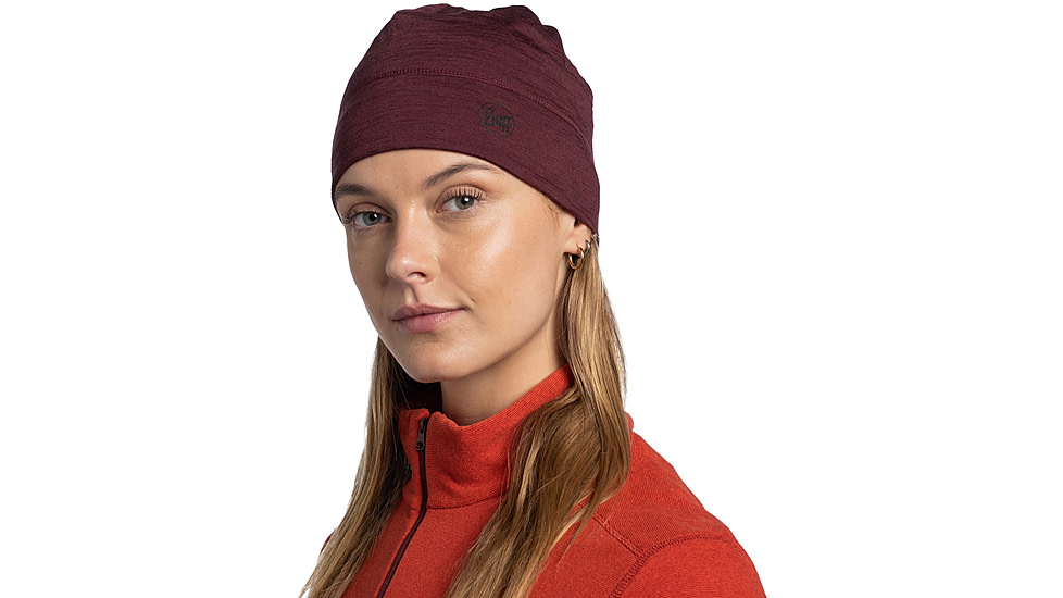 Buff Merino Lightweight Beanie Solid Hat -Unisex, Garnet, 113013.653.10.00