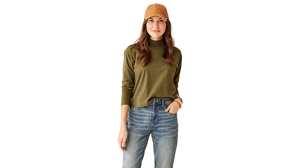 Carve Designs Bray Mockneck Top - Womens, Fir, Large, TKMN40-392-LG