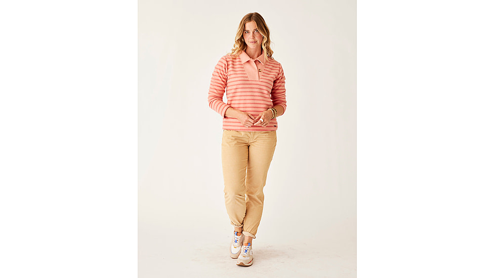 Carve Designs Clara Fleece Pullover - Womens, Lt. Henna Even Stripe, Small, FLPO15-637-SM