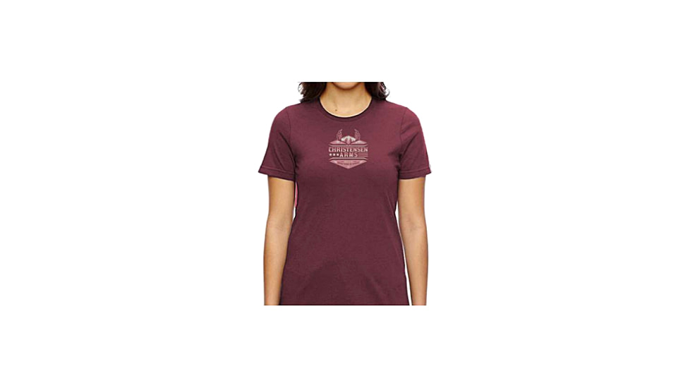 Christensen Arms Antler Wordmark SS Tee - Womens, Deep Rose, XL, 730-CA107-40-01-702-05