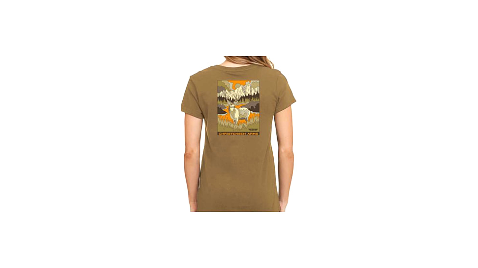 Christensen Arms Buck Valley SS Tee - Womens, Dark Khaki, M, 730-CA113-40-01-600-03