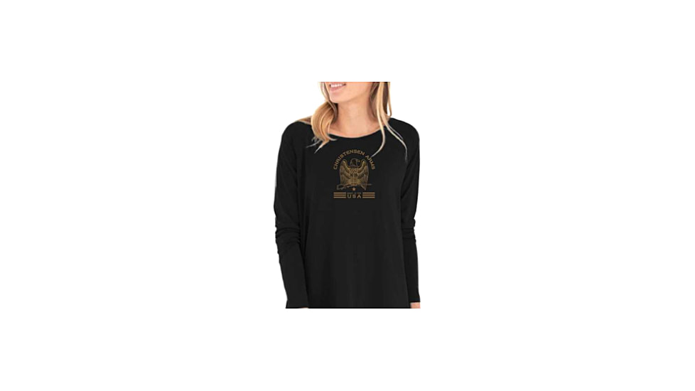 Christensen Arms Classic Eagle LS Tee - Womens, Black, L, 730-CA108-50-01-000-04
