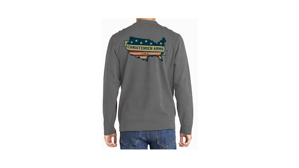 Christensen Arms Flag Map Crew Sweatshirt - Mens, Gunmetal, S, 730-CA080-80-00-108-02