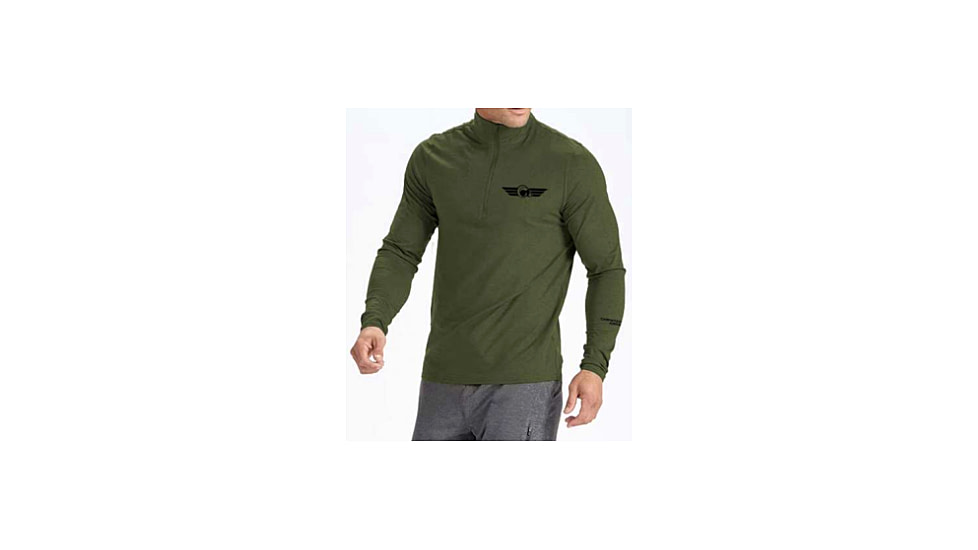 Christensen Arms Ram Logo Performance 1/4 Zip Pullover - Mens, Olive, L, 730-CA095-70-00-200-04