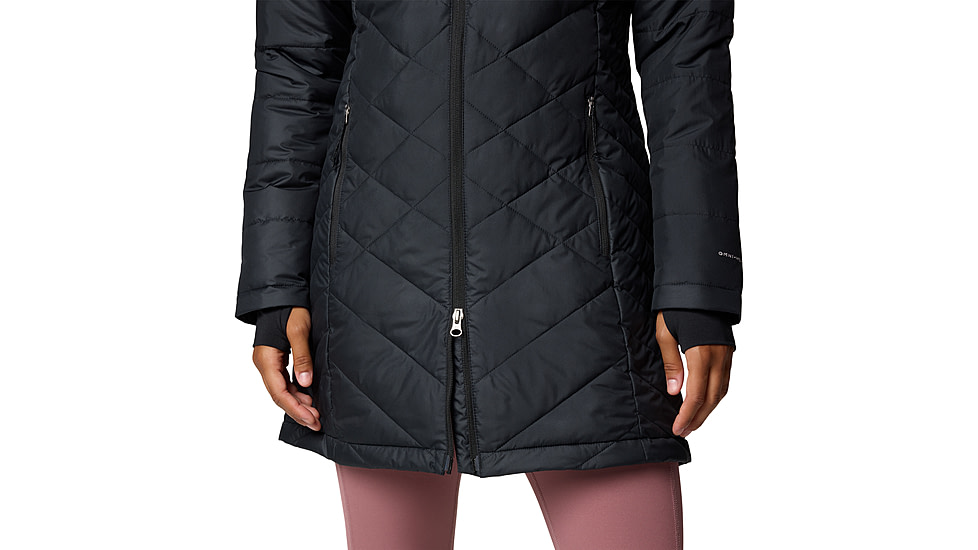 Columbia Heavenly Long Hooded Jacket - Womens, Black, L, 1738161-012-L