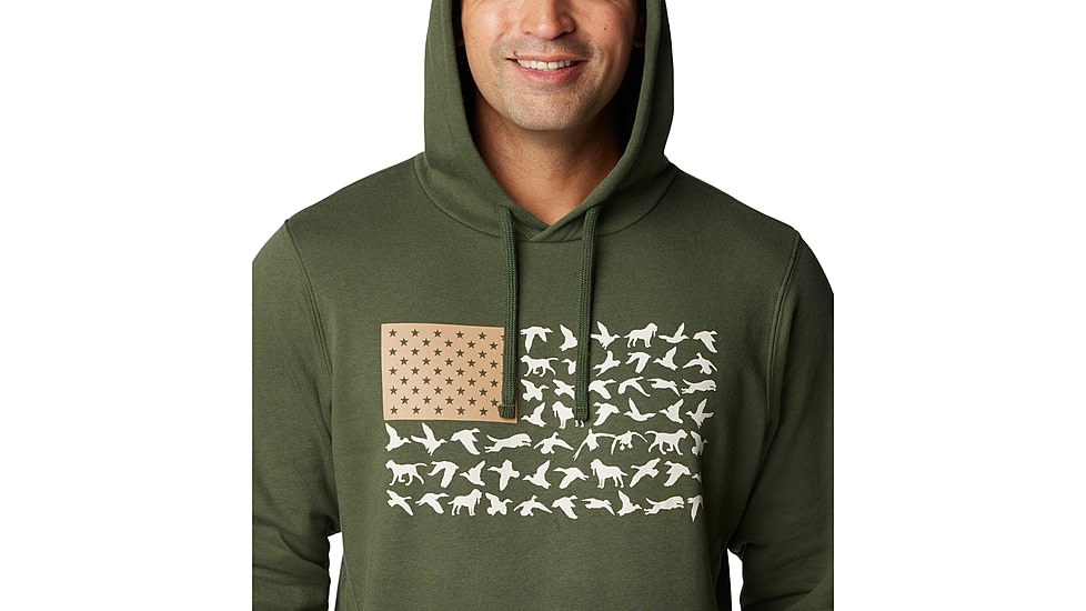 Columbia PHG Game Flag II Hoodie - Mens, Surplus Green/Sahara Duck Flag, Large, 2013311347-L