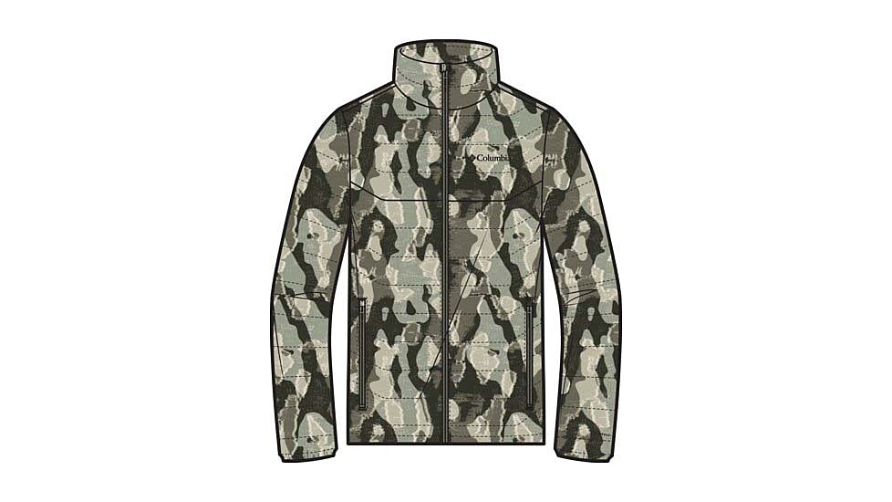 Columbia Powder Lite II Printed Jacket - Mens, Stone Green Treebark Print, Extra Large, 2098391-397-XL