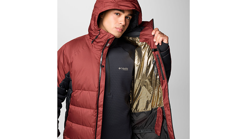 Columbia Roaring Fork II Down Jacket - Mens, Spice/Black, Medium, 2087341681-M