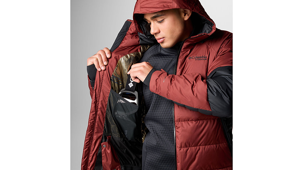 Columbia Roaring Fork II Down Jacket - Mens, Spice/Black, Medium, 2087341681-M