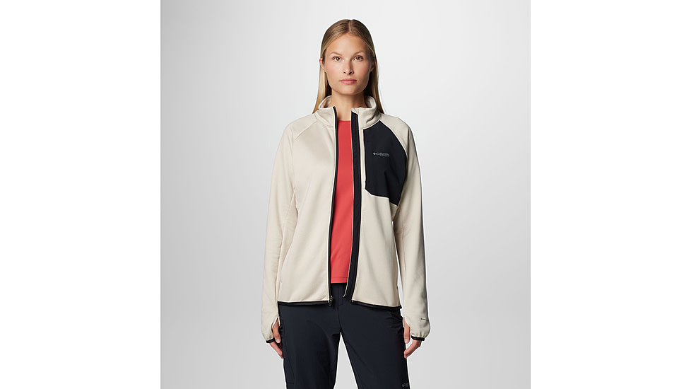 Columbia Triple Canyon Grid Fleece FZ Jacket - Womens, Dark Stone Heather/Black, Large, 2085191278-L