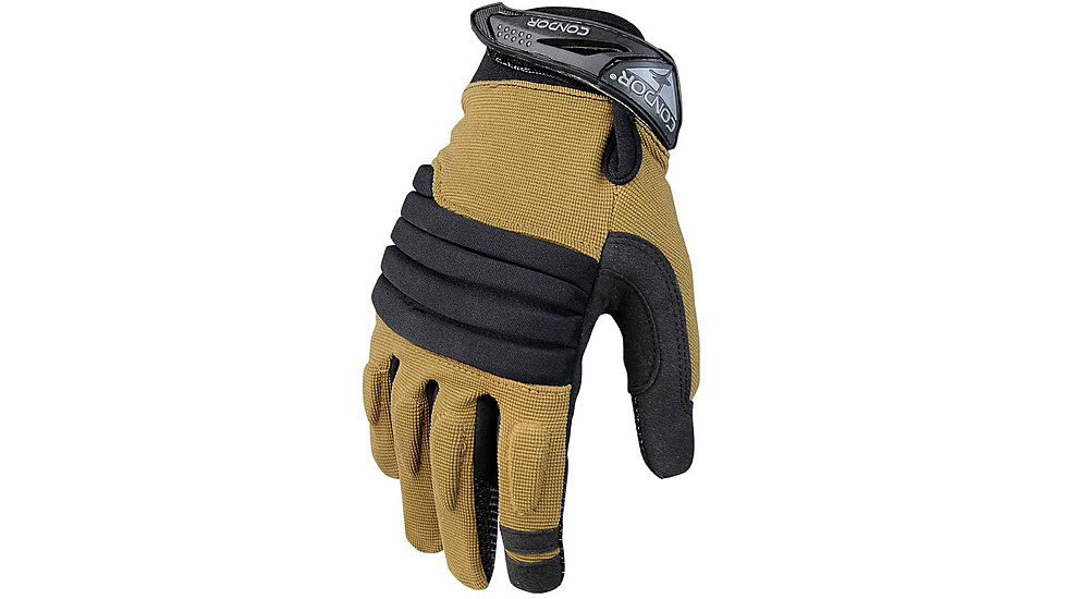 Condor Outdoor Stryker Padded Knuckle Glove, Tan/Black, Small, 226-003-08