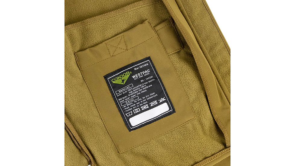 Condor Outdoor Westpac Softshell Jacket, Large, Coyote Brown, 101166-498-L