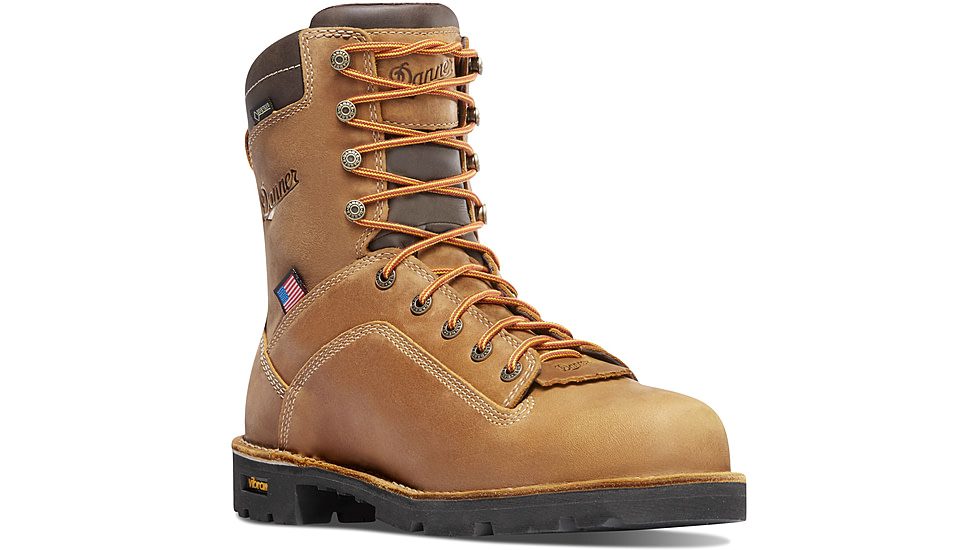Danner Quarry USA 8in 400G Insulation Non-Metallic Toe Boots, Distressed Brown, 8.5EE, 17321-8-5EE
