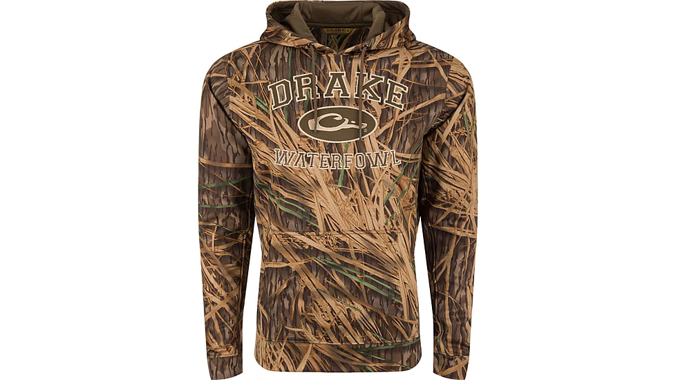 DRAKE MST Performance Logo Fleece-Lined Camo Hoodie - Men's, Mossy Oak Original Shadowgrass, 2XL, DW0237-009-2XL