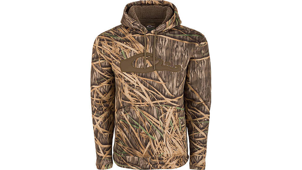 DRAKE LST Silencer Fleece-Lined Hoodie - Men's, Mossy Oak Original Shadowgrass, 2XL, DW2880-009-5