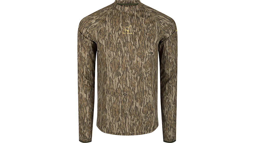 Drake Ol' Tom Performance Crew Shirt Camo Print LS - Men's, MO Bottomland, Medium, 1410009, 1410004