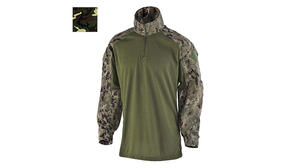 DRIFIRE / Crye Precision FR Combat Shirt - Mens, Long, NATO Woodland, 2XL, DF2-CR-550CS-NW-2XL