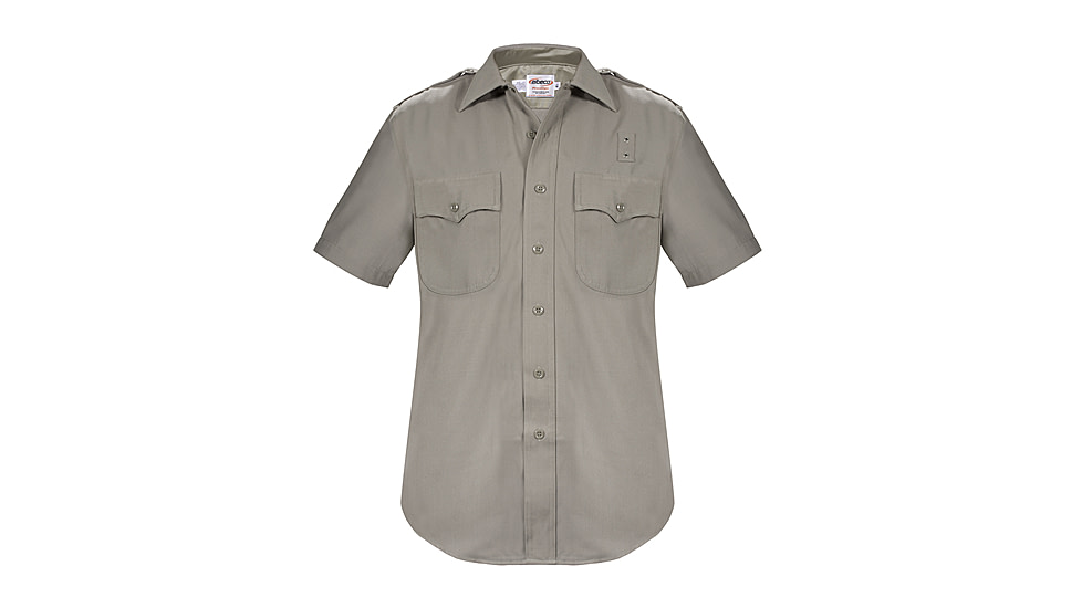 Elbeco California Highway Patrol Short Sleeve Heavyweight Poly/Wool Shirt - Mens, 15.5 in, Silver Tan, 7157N-15.5