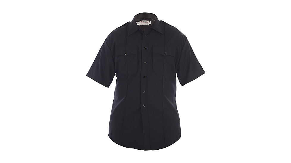 Elbeco Distinction West Coast Short Sleeve Poly/Wool Shirt - Mens, 19 in, Navy, 8850N-19