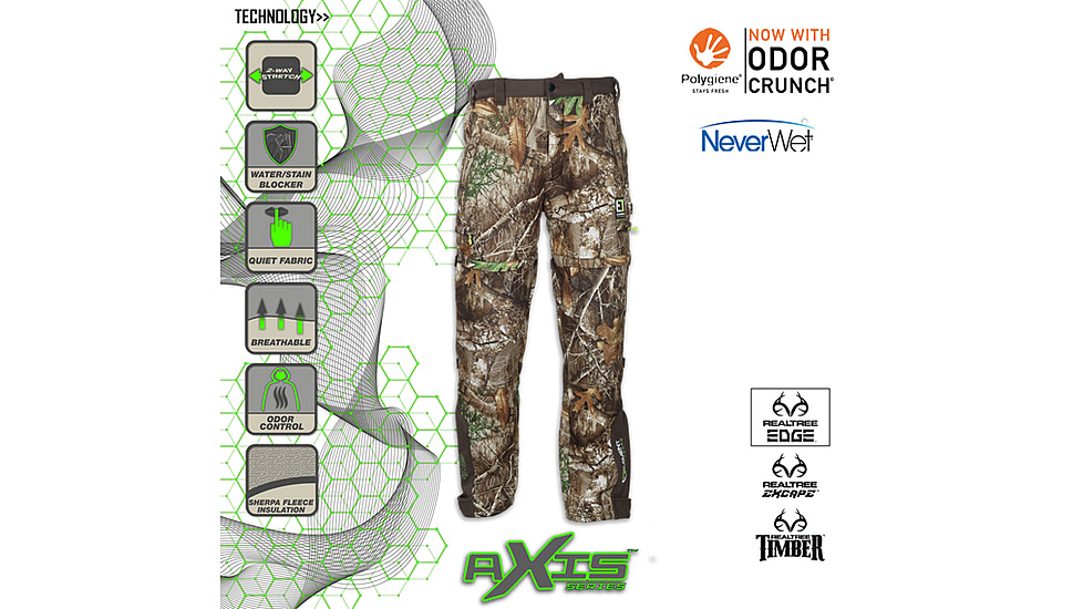 Element Outdoors Axis Mid Weight Pants - Men's, 2XL, Realtree Edge, AS-MP-2XL-ED