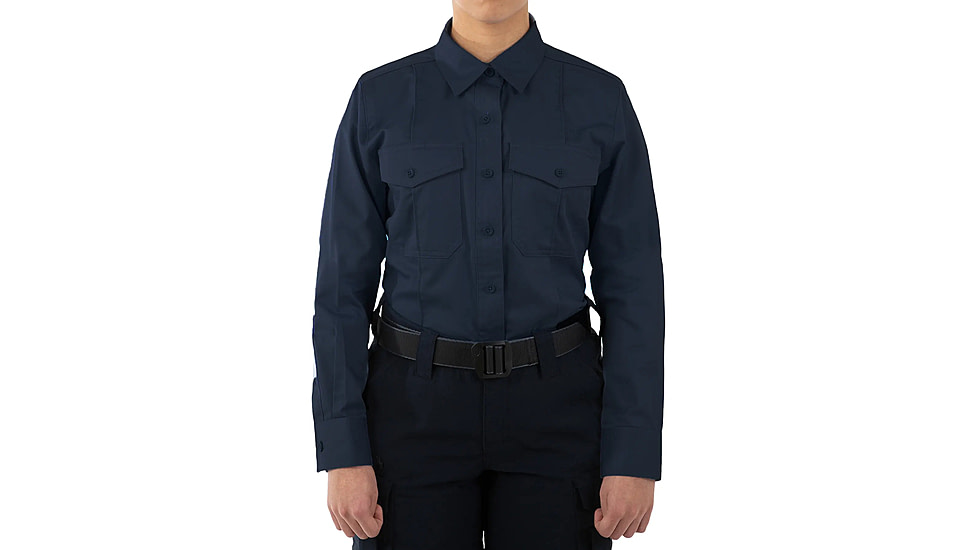 First Tactical Cotton Station Long Sleeve Shirt - Women's, Midnight Navy, Small, 121009-729-S-R