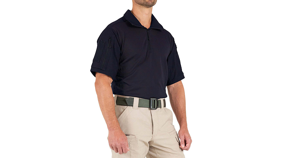 First Tactical Defender Short Sleeve Shirt - Mens, Tall, Midnight Navy, Large, 112017-729-L-T
