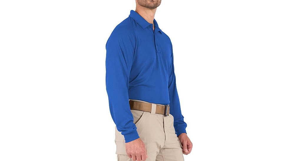 First Tactical Performance Long Sleeve Polo - Mens, Academy Blue, Small, 111503-691-S