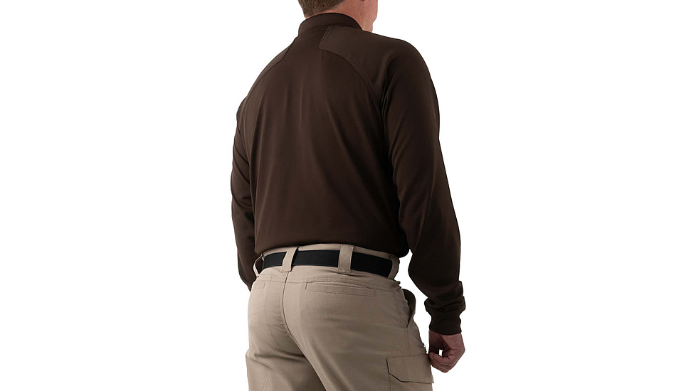 First Tactical Performance Long Sleeve Polo - Mens, Kodiak Brown, Large, 111503-182-L