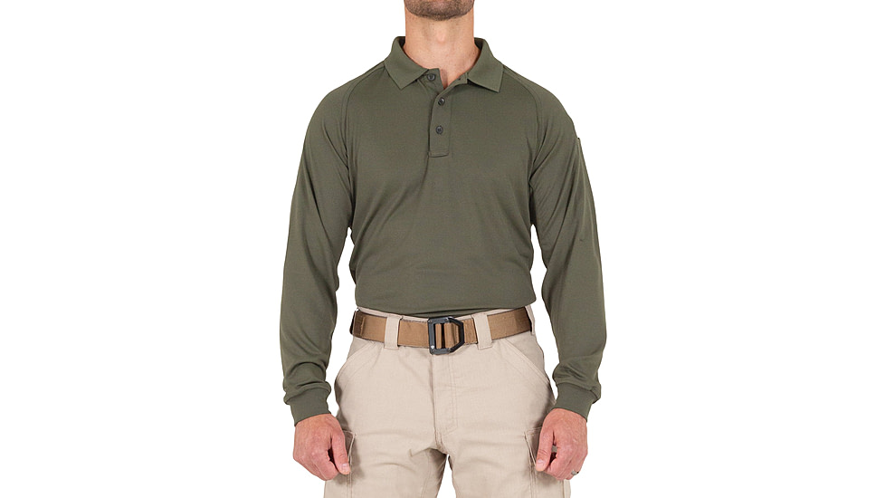 First Tactical Performance Long Sleeve Polo - Men's, Tall, OD Green, 2XL, 111503-830-XXL-T