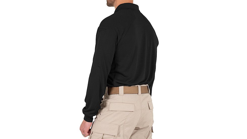 First Tactical Performance Long Sleeve Polo - Mens, Regular, Black, 5XL, 111503-019-5XL-R