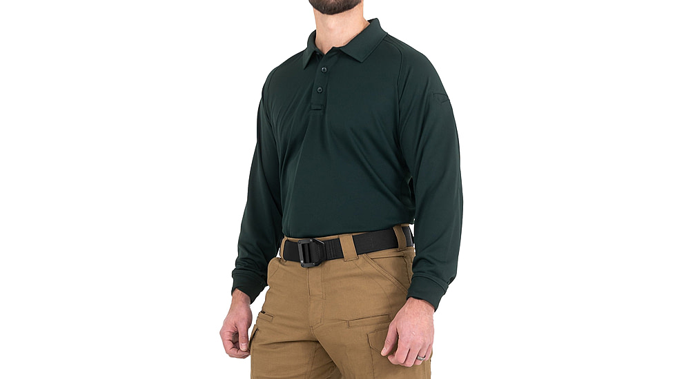 First Tactical Performance Long Sleeve Polo - Mens, Regular, Spruce Green, 6XL, 111503-812-6XL-R