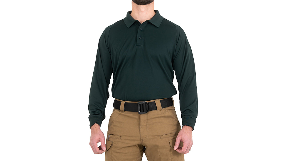 First Tactical Performance Long Sleeve Polo - Mens, Regular, Spruce Green, 6XL, 111503-812-6XL-R