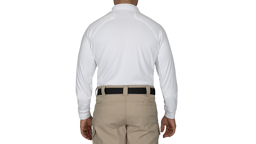 First Tactical Performance Long Sleeve Polo - Mens, White, Tall/2XL, 111503-010-XXL-T