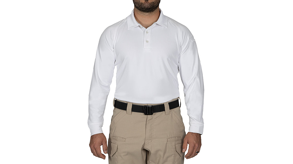 First Tactical Performance Long Sleeve Polo - Men's, Tall, White, 2XL, 111503-010-XXL-T