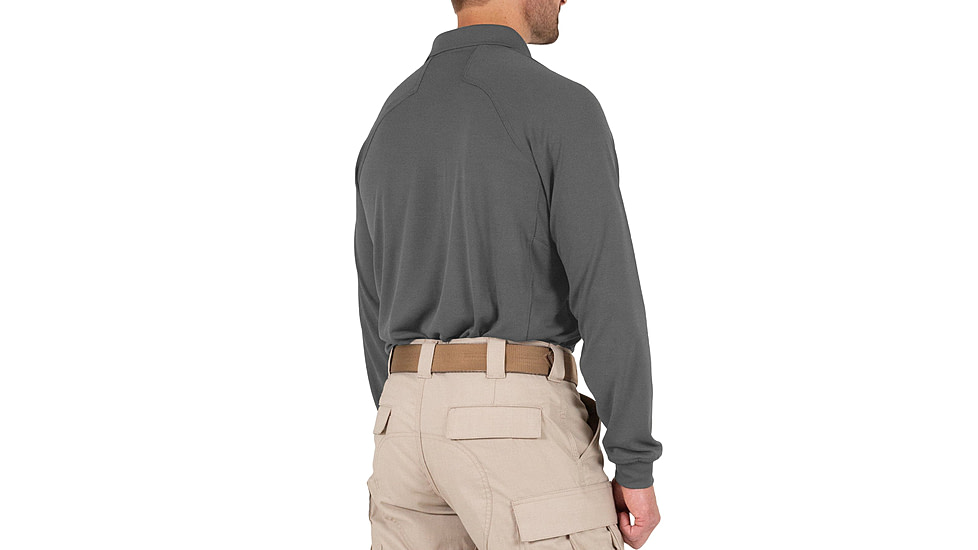 First Tactical Performance Long Sleeve Polo - Mens, Wolf Grey, Regular/Extra Small, 111503-036-XS