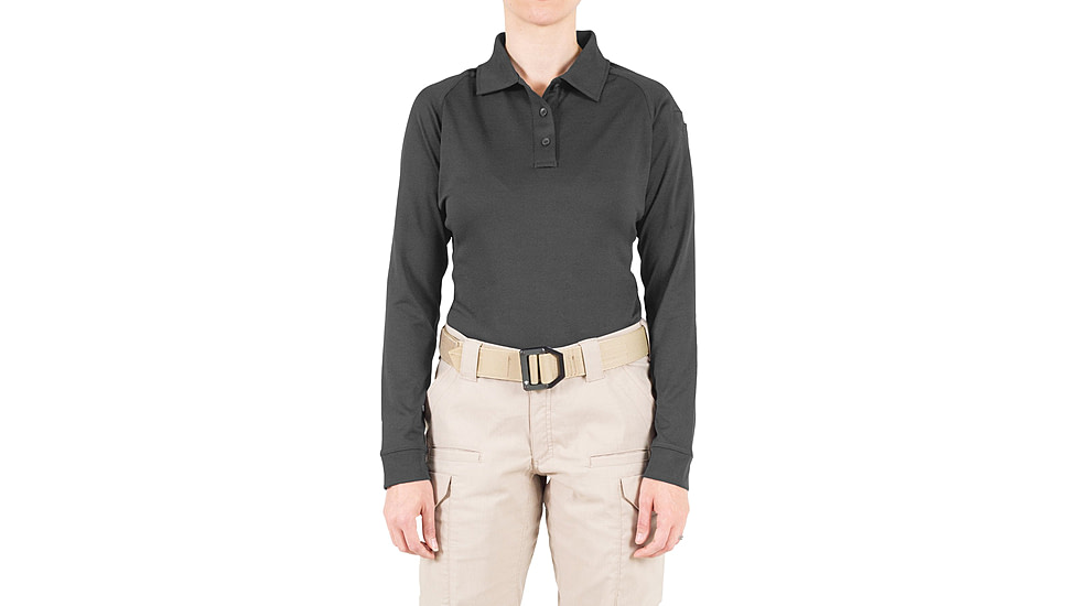 First Tactical Performance Long Sleeve Polo - Womens, Asphalt, Extra Large, 121503-015-XL