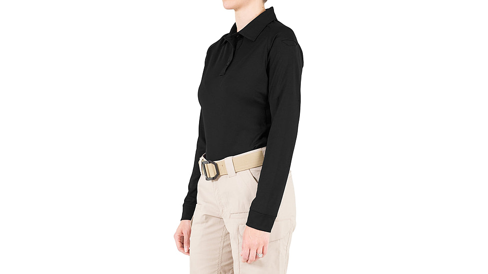 First Tactical Performance Long Sleeve Polo - Womens, Black, Medium, 121503-019-M