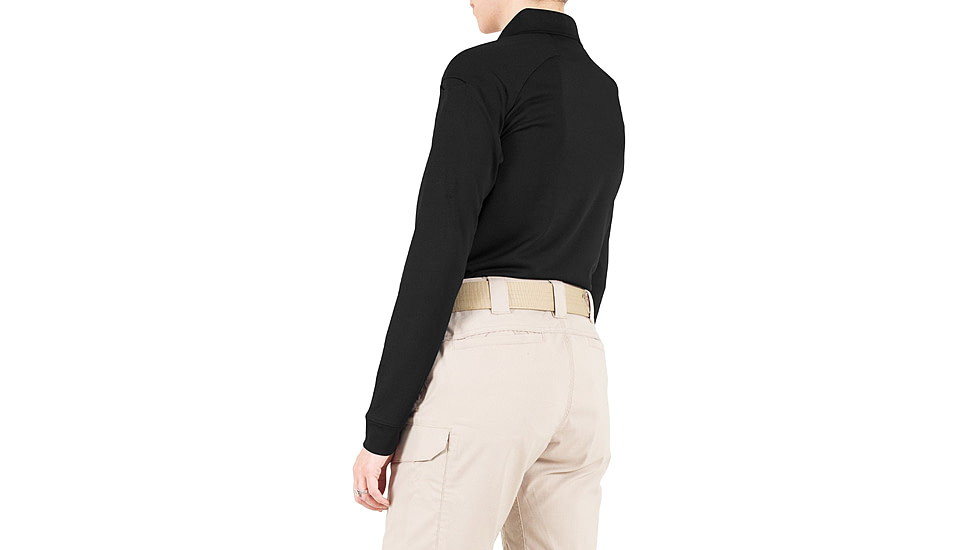 First Tactical Performance Long Sleeve Polo - Womens, Black, 3XL, 121503-019-3XL