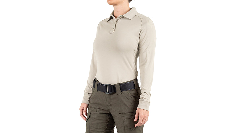 First Tactical Performance Long Sleeve Polo - Womens, Silver Tan, 3XL, 121503-065-3XL
