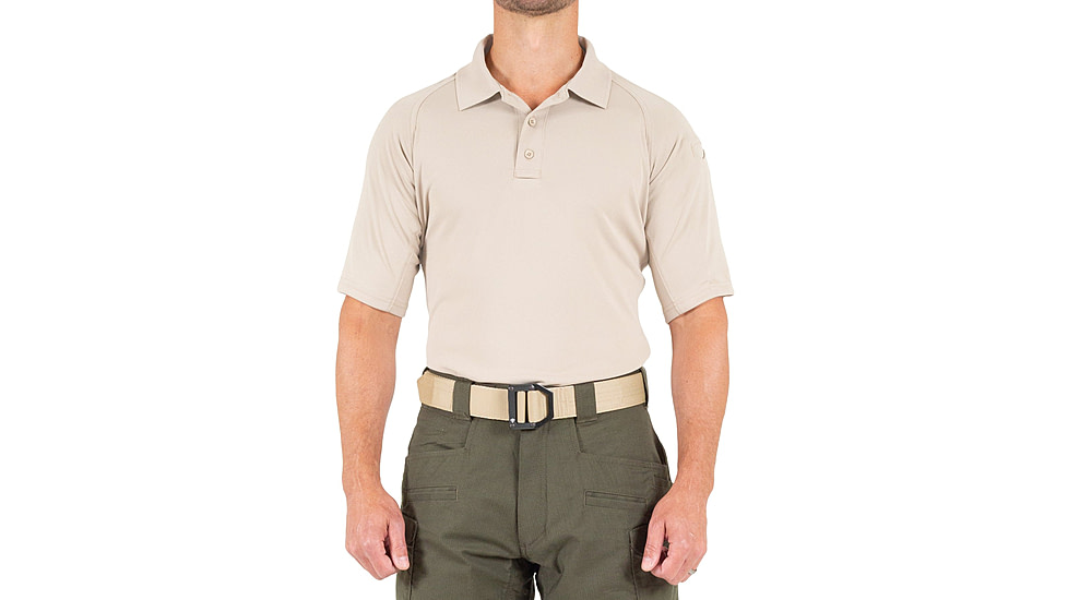First Tactical Performance Short Sleeve Polo - Mens, Khaki, Tall/2XL, 112509-055-XXL-T