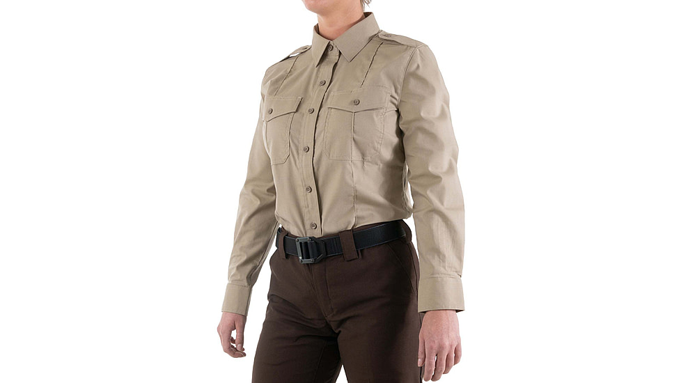 First Tactical Pro Duty Long Sleeve Shirt - Womens, Silver Tan, Extra Large, 121011-065-XL-R