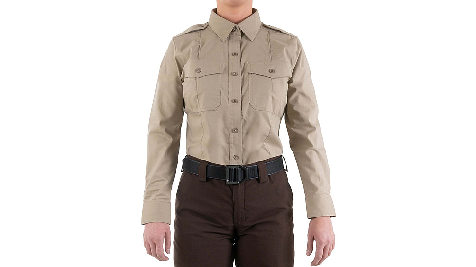 First Tactical Pro Duty Long Sleeve Shirt - Womens, Silver Tan, Extra Large, 121011-065-XL-R