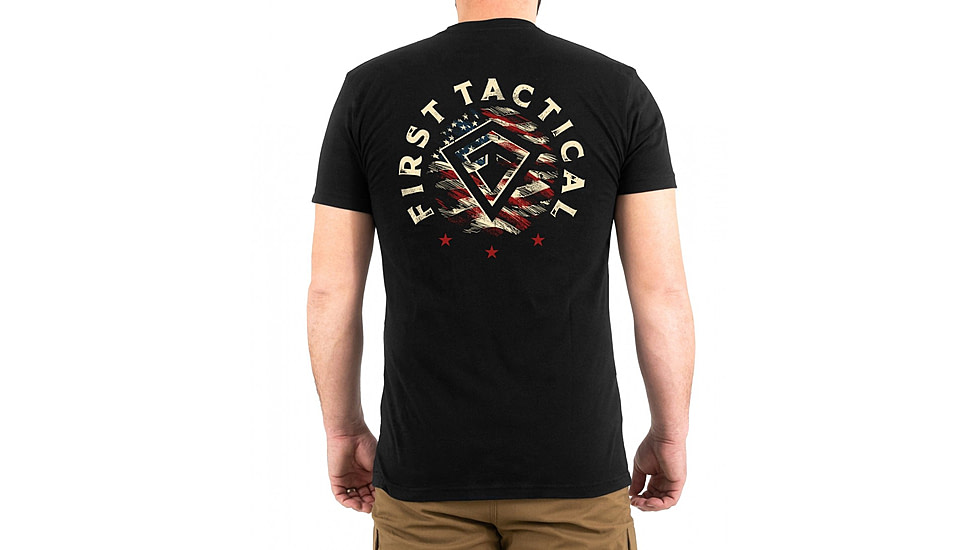 First Tactical Stars and Stripes Spear T-Shirt - Mens, Black, 2XL, 112555-019-XXL